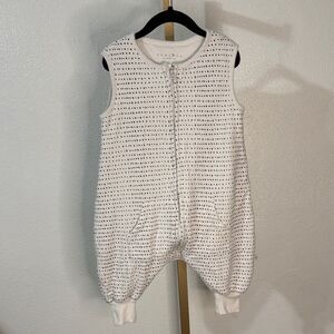 Tealbee Baby Bamboo Sleeveless Zip Romper Cream Dot 12M–2T